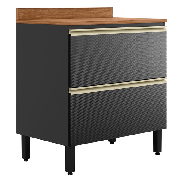 Balcão de Cozinha 80,2 Cm Proença 1 Porta 1 Gaveta 100% Mdf Nogueira/Carbono - Demóbile