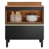 Balcão de Cozinha 80,2 Cm Proença 1 Porta 1 Gaveta 100% Mdf Nogueira/Carbono - Demóbile