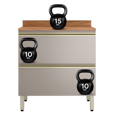 Balcão de Cozinha 80,2 Cm Proença 1 Porta 1 Gaveta 100% Mdf Nogueira/Nude - Demóbile