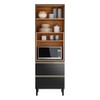 Paneleiro Proença 70 Cm 3 Portas 1 Gaveta 100% Mdf com Vidro Nogueira/Carbono - Demóbile