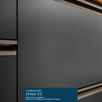 Paneleiro Proença 70 Cm 3 Portas 1 Gaveta 100% Mdf com Vidro Nogueira/Carbono - Demóbile