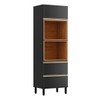Torre Quente Proença 2 Portas 1 Gaveta 100% Mdf Nogueira/Carbono - Demóbile