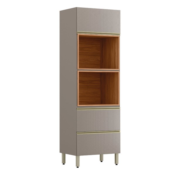 Torre Quente Proença 2 Portas 1 Gaveta 100% Mdf Nogueira/Nude - Demóbile