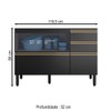 Balcão de Cozinha para Pia Proença 1 Porta 4 Gavetas 100% Mdf Nogueira/Carbono - Demóbile