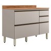 Balcão de Cozinha Proença 1 Porta 4 Gavetas 100% Mdf Nogueira/Nude - Demóbile
