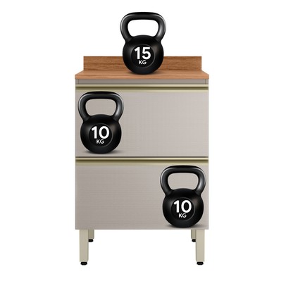 Balcão de Cozinha 60,1 Cm Proença 1 Porta 1 Gaveta 100% Mdf Nogueira/Nude - Demóbile