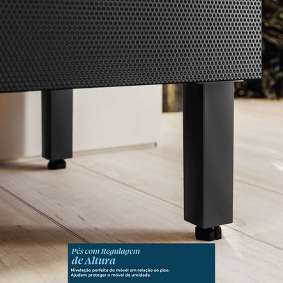 Cristaleira Proença 1 Porta 2 Gavetas 100% Mdf com Vidro Nogueira/Carbono - Demóbile