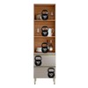 Cristaleira Proença 1 Porta 2 Gavetas 100% Mdf com Vidro Nogueira/Nude - Demóbile