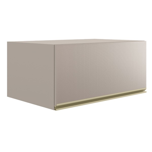 Armário Aéreo Cozinha 80 Cm Proença 1 Porta 100% Mdf Nogueira/Nude - Demóbile