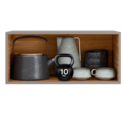 Armário Aéreo Cozinha 80 Cm Proença 1 Porta 100% Mdf Nogueira/Nude - Demóbile