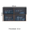 Armário Aéreo Cozinha 120 Cm Proença 2 Portas 100% Mdf Nogueira/Carbono - Demóbile