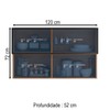 Armário Aéreo Cozinha 120 Cm Proença 2 Portas 100% Mdf com Vidro Nogueira/Carbono - Demóbile