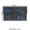 Armário Aéreo Cozinha 120 Cm Proença 2 Portas Ripado 100% Mdf Nogueira/Carbono - Demóbile