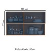 Armário Aéreo Cozinha 120 Cm Proença 2 Portas Ripado 100% Mdf Nogueira/Nude - Demóbile