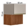 Armário Aéreo Cozinha 60 Cm Proença 2 Portas Ripado 100% Mdf Nogueira/Nude - Demóbile