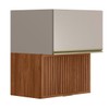 Armário Aéreo Cozinha 60 Cm Proença 2 Portas Ripado 100% Mdf Nogueira/Nude - Demóbile