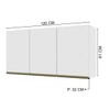 Armário Aéreo Cozinha 120 Cm 3 Portas 6123.23 Branco - Indékes