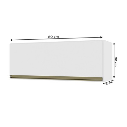 Armário Aéreo Cozinha 80 Cm 1 Porta Basculante 6123.4 Branco - Indékes
