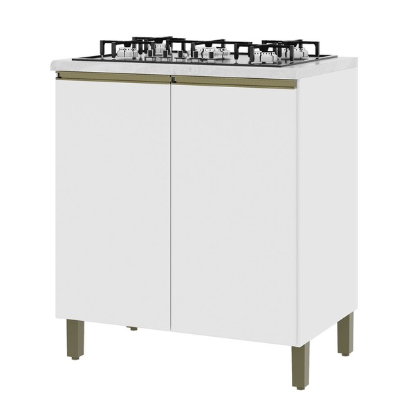 Armário de Cozinha para Cooktop 80 Cm 2 Portas Branco - Indékes