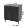 Armário de Cozinha para Cooktop 80 Cm 2 Portas Branco - Indékes