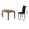 Mesa de Jantar 4 Lugares Monaco Tokio Preto/Nature - Art Panta