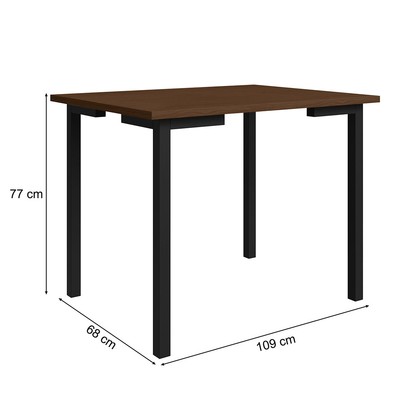 Mesa de Madeira Compact 109 Cm Preto/Freijo - Art Panta