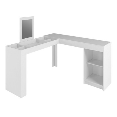 Penteadeira Star 1 Prateleira com Espelho Branco Bpe - Brv