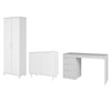 Escritório Completo 4 Portas 3 Gavetas Branco Bkd - Brv