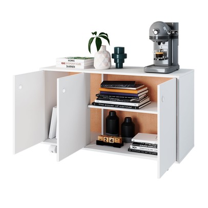 Escritório Completo 6 Portas 7 Prateleiras Branco Bkd - Brv