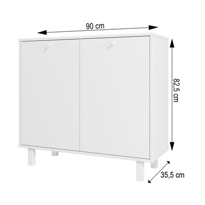 Escritório Completo 2 Portas 3 Gavetas Branco Bkd - Brv