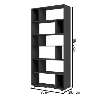 Estante para Livros 5 Prateleiras Preto Be 44 - Brv