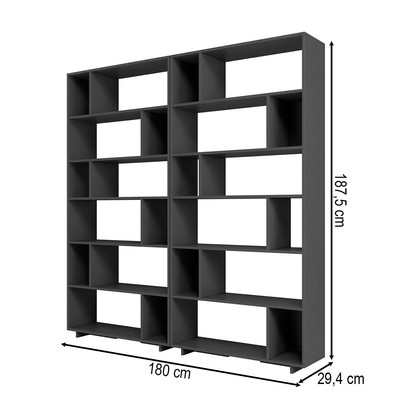 Estante para Livros 10 Prateleiras Preto Bke 261 - Brv