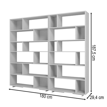 Estante para Livros 10 Prateleiras Branco Bke 26 - Brv
