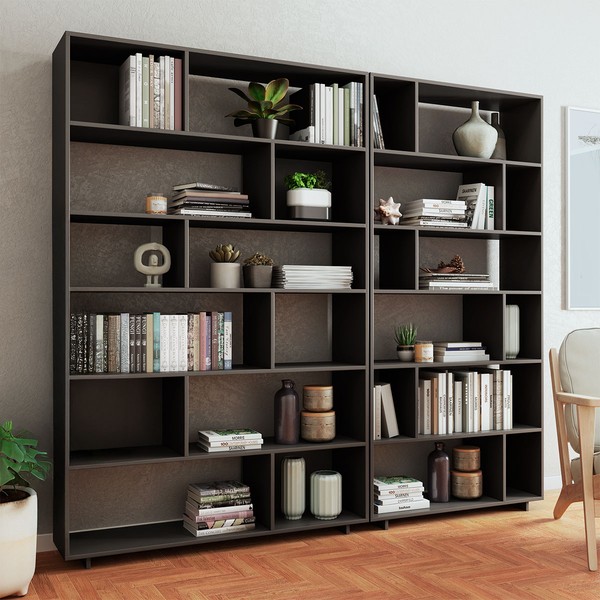 Estante para Livros 10 Prateleiras Preto Bke - Brv