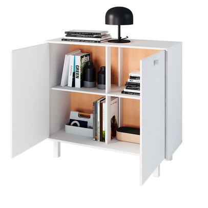 Escritório Completo 2 Portas 11 Prateleiras Branco Bke - Brv