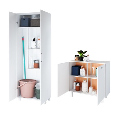 Lavanderia Completa 4 Portas 4 Prateleiras Branco Bks - Brv