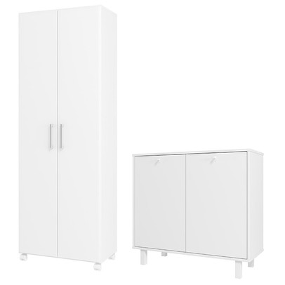 Lavanderia Completa 4 Portas 4 Prateleiras Branco Bks - Brv