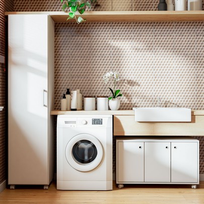 Lavanderia Completa 4 Portas 4 Prateleiras Branco Bks 41 - Brv