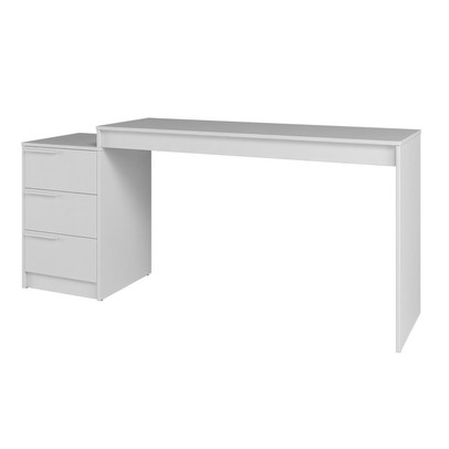 Escritório Completo 2 Portas 3 Gavetas Branco Bko - Brv