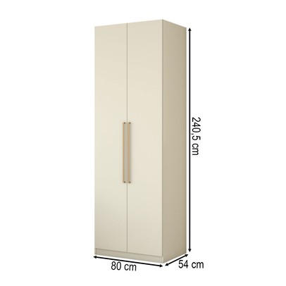 Guarda-Roupa Solteiro Modulado Kalore 2 Portas 3 Gavetas Kalore Areia - Panorama Móveis