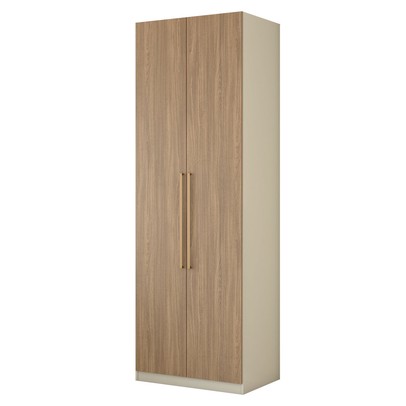 Guarda-Roupa Solteiro Modulado Kalore 2 Portas 3 Gavetas Kalore Areia/Jequitibá - Panorama Móveis
