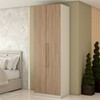 Guarda-Roupa Solteiro Modulado Kalore 2 Portas 3 Gavetas Kalore Areia/Jequitibá - Panorama Móveis