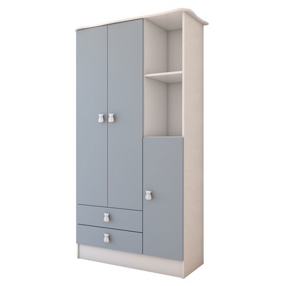 Guarda-Roupa Infantil Prince 3 Portas 2 Gavetas Azul - Panorama Móveis