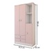 Guarda-Roupa Infantil Prince 3 Portas 2 Gavetas Rosa - Panorama Móveis