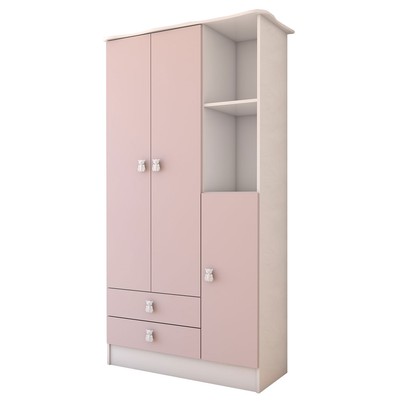 Guarda-Roupa Infantil Prince 3 Portas 2 Gavetas Rosa - Panorama Móveis