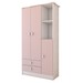 Guarda-Roupa Infantil Prince 3 Portas 2 Gavetas Rosa - Panorama Móveis