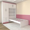 Guarda-Roupa Solteiro Collonia 4 Portas 3 Gavetas Branco/Pink - Panorama Móveis