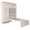 Guarda-Roupa Solteiro Collonia 4 Portas 3 Gavetas Branco/Pink - Panorama Móveis