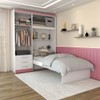 Guarda-Roupa Solteiro Collonia 4 Portas 3 Gavetas Branco/Pink - Panorama Móveis