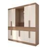 Guarda-Roupa Casal Joel 10 Portas 3 Gavetas com Espelho Nature/Off White - Panorama Móveis